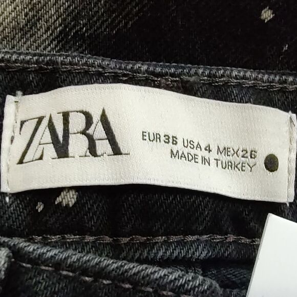 Zara Bleached Jeans Distressed Denim Gray Slim Fit Mid Rise US 4 BNWT - Picture 10 of 10